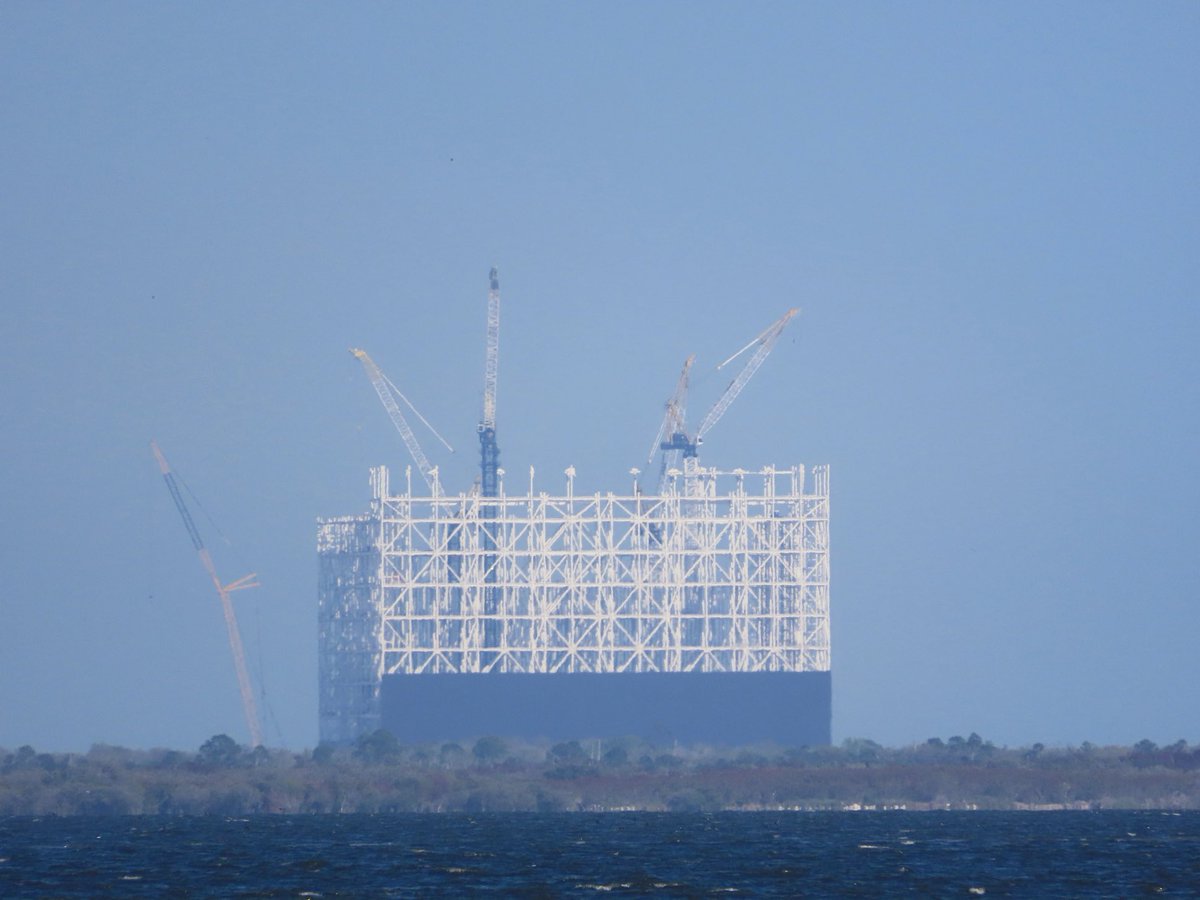The cladding is going up in a hurry on the SpaceX Gigabay at KSC. I’m sure they want it fully enclosed before hurricane season.