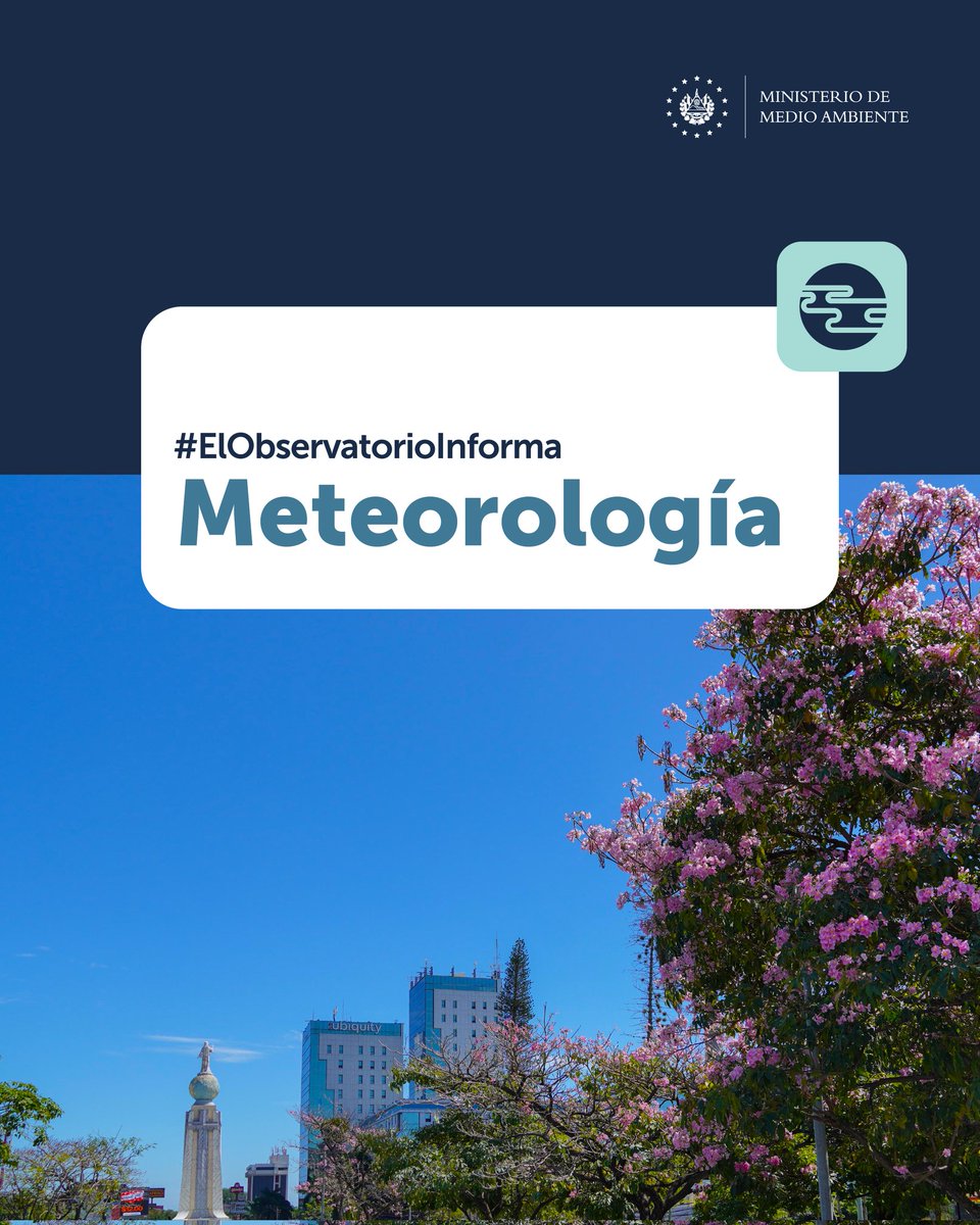 #ElClimaSV | Continúa la ola de calor en el país. Para esta semana se prevé que las temperaturas máximas presenten un aumento significativo, sobre todo en la costa y el oriente donde pueden superar los 40 °C.