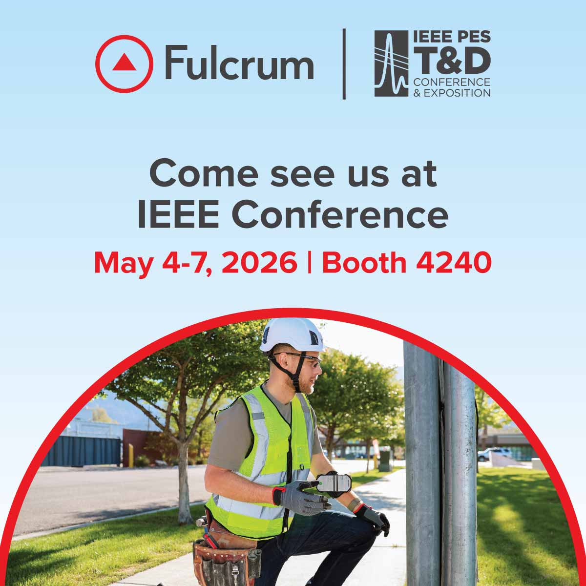 fulcrumapp's tweet photo. Planning your @ieee_pes T&amp;D schedule yet?

We’ll be at Booth 4240 sharing how utilities use Fulcrum for inspections, geospatial field data capture, and AI-powered workflows.

Grab time with our team while calendars are still open. ⚡
 https://t.co/rGrhr1HrEp
#IEEEPES #UtilityOps https://t.co/qOcU4r4dMv