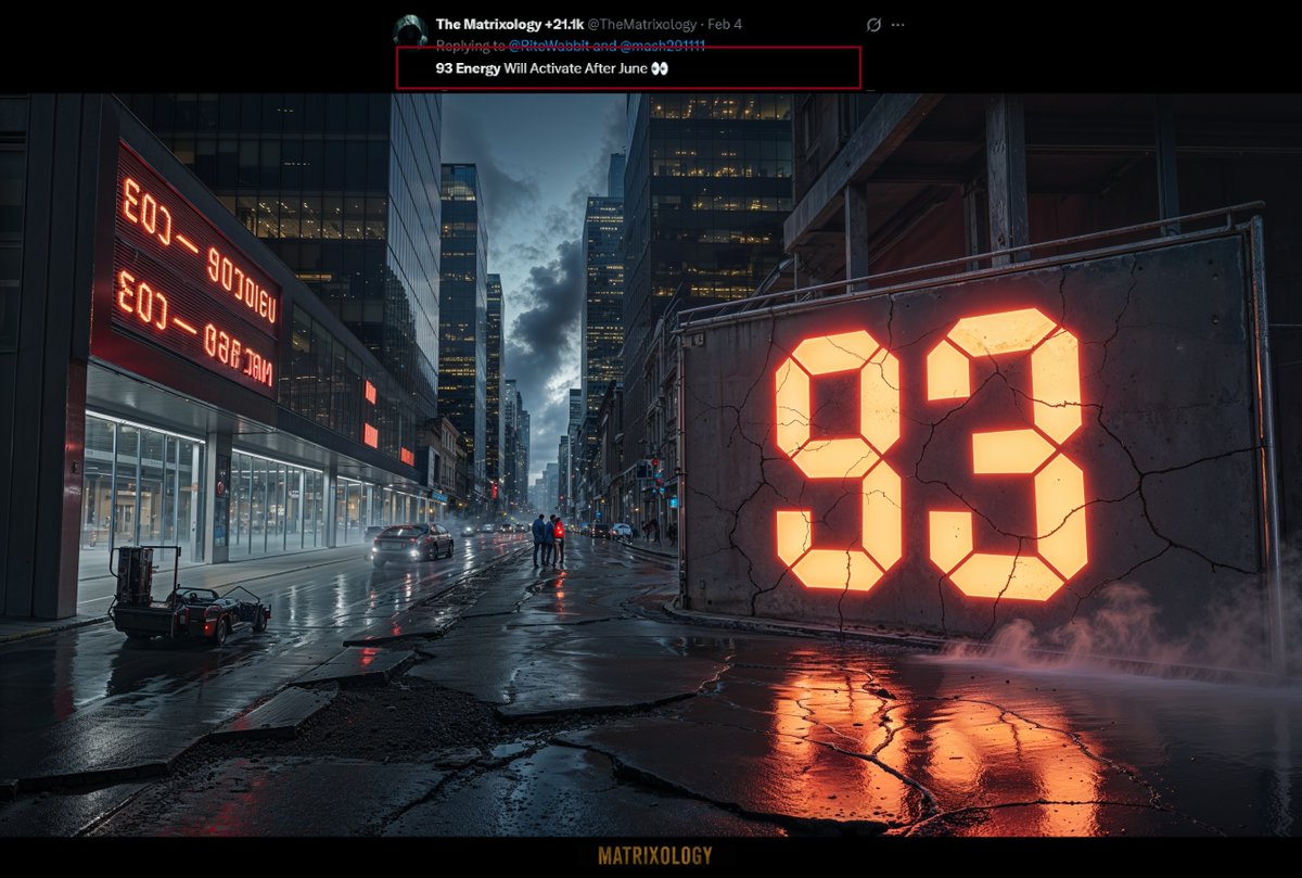 TheMatrixology's tweet image. MARK YOUR CALENDARS:
__

"#93 #ENERGY WILL OFFICIALLY
#ACTIVATE AFTER #JUNE" - @22_Savage22

#TheMatrixology