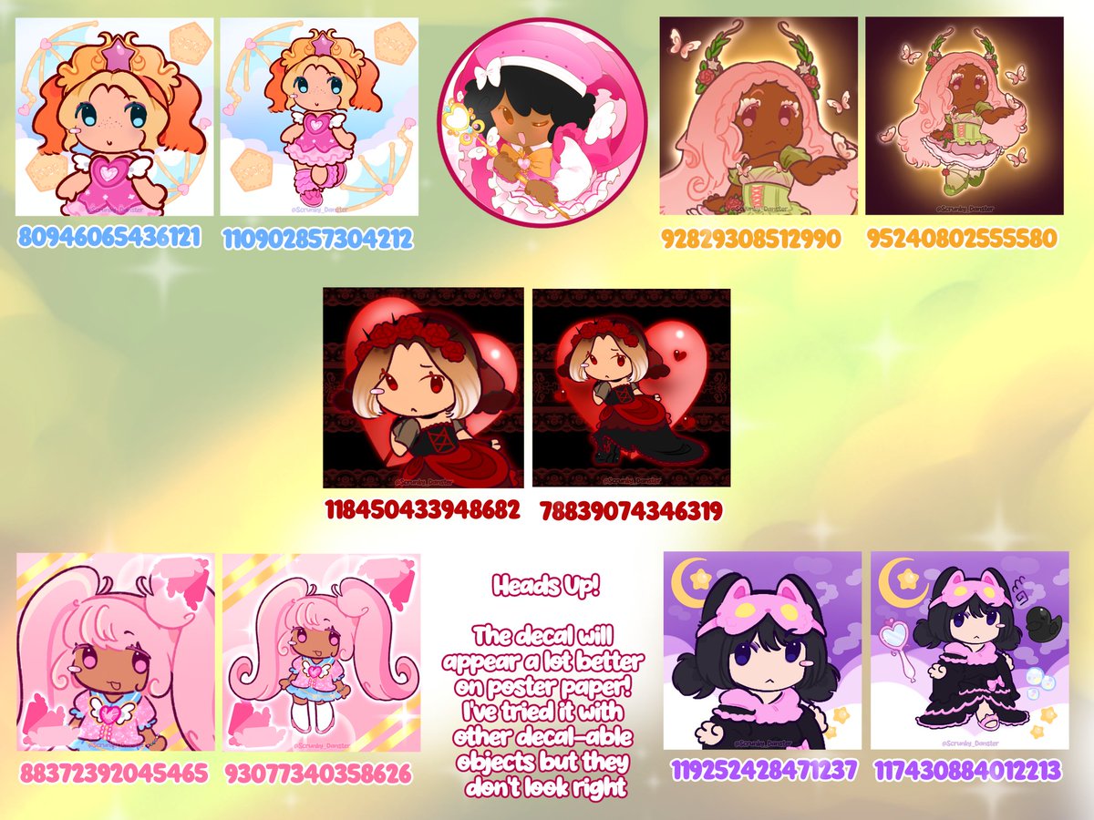 Welcome to Chibi Gallery ✨️🌈

ALL OF IT TOGETHER! Where all of your RH chibi decal dreams come to life!

I do plan to make other parts for this when I get more chibi peices out but until then, these are all of the current decals, Enjoy 🙏✨️