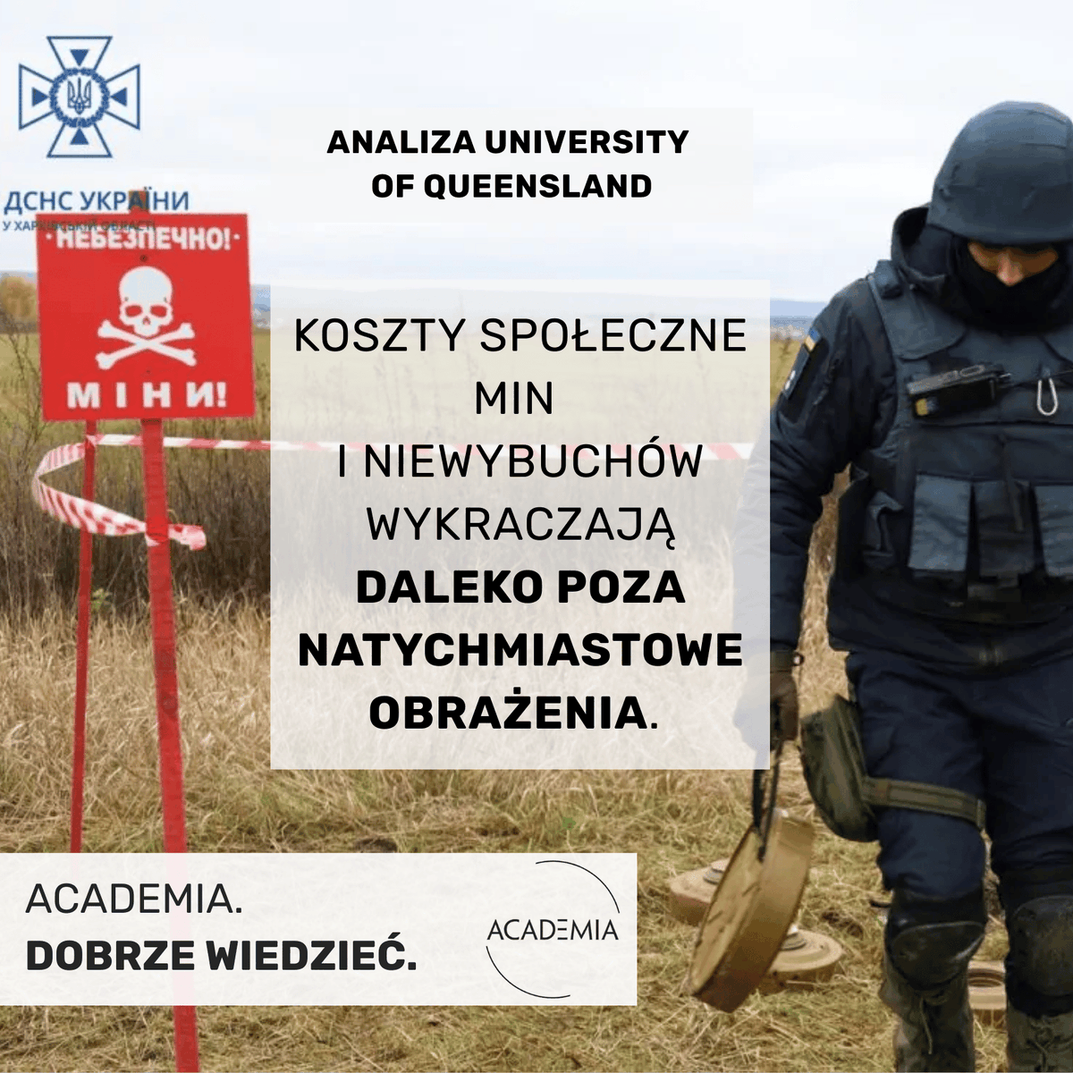 💣 Wojna kończy się na froncie, ale jej skutki pozostają w ziemi na dziesięciolecia.

Miny i niewybuchy wciąż zabijają i ranią cywilów długo po zakończeniu konfliktów. W 2024 roku od takich pozostałości wojny zginęło lub zostało rannych ponad 6 tys. osób, a zdecydowaną większość