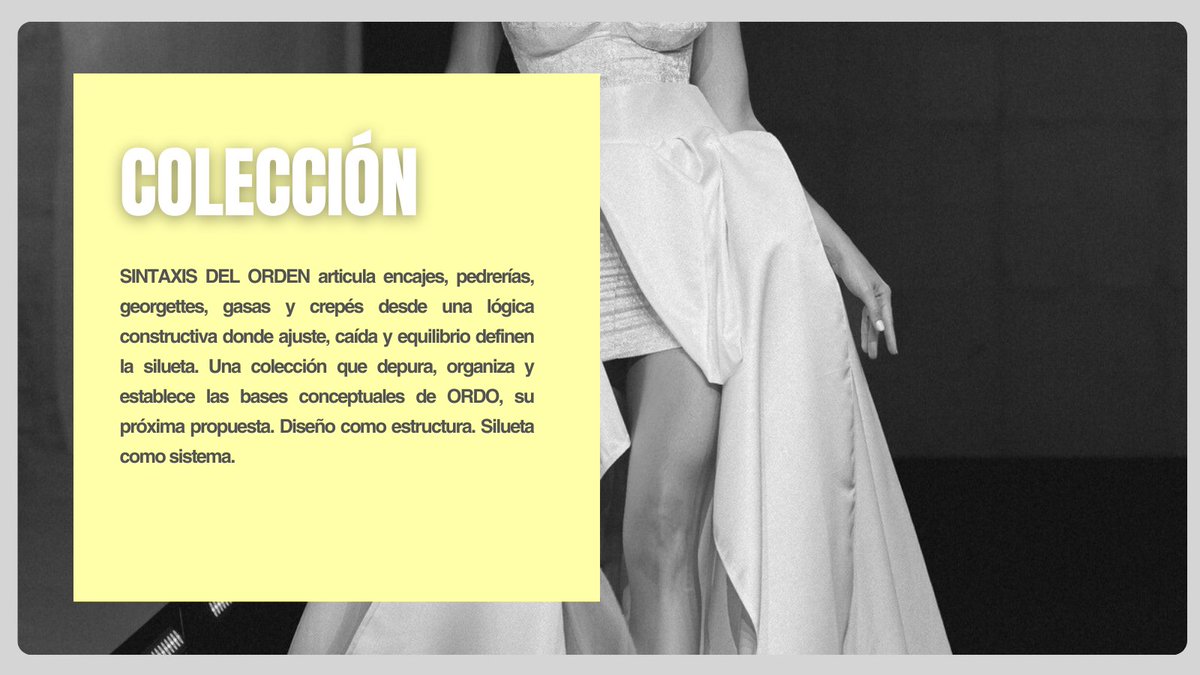 uniendomoda_cyl's tweet image. La moda también puede ser estructura, método y pensamiento. Nathan Cubero lo demuestra con una firma que ordena, depura y construye desde la precisión. Hoy presentamos SINTAXIS DEL ORDEN, una colección que convierte la silueta en lenguaje 👗 @jcyl @ceoe_cyl
#UniendoModaCyL #JCYL