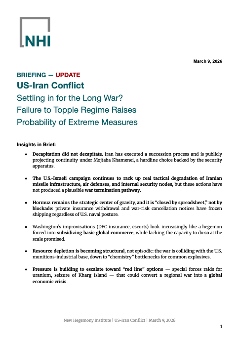 NewHegemony's tweet photo. Briefing: US-Iran Conflict Update - March 9
Failure to Topple Regime Raises Probability of Extreme Measures https://t.co/SksCQYU3dh