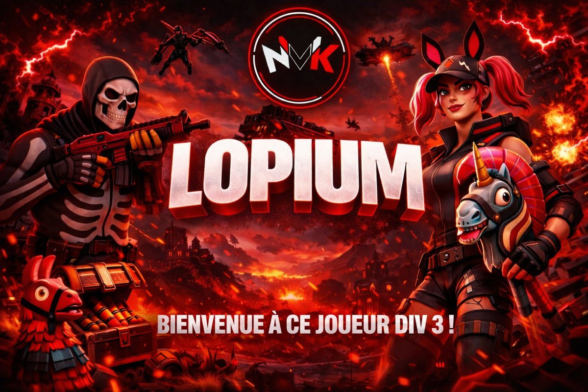NvkEsport's tweet photo. 🚨 Nouveau joueur 🚨

Nous sommes fiers d’annoncer l’arrivée de Lopium dans le roster Fortnite de NVK Esport 🔥

Joueur Division 3 prometteur, prêt à représenter la team et à viser plus haut.

Bienvenue dans la famille ! 🖤❤️

#NVK #Fortnite #Esport https://t.co/3FfEnmdWGt