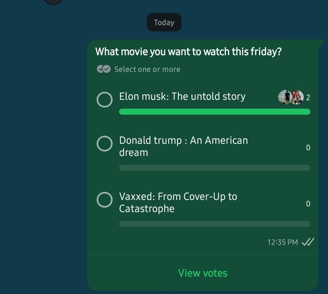 BehaviorBitcoin's tweet photo. @elonmusk Gave my liberal employees a choice of what movie they wanted to watch for movie day. Can't say I'm not a fair man. https://t.co/5BGDyj6YIR