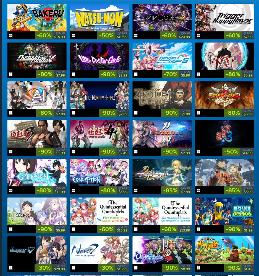 Spike Chunsoft publisher sale on Steam buff.ly/KFwCFVr