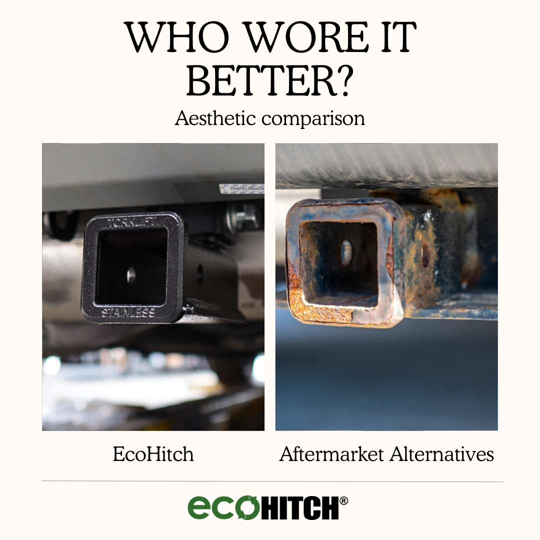 TorkliftCentral's tweet image. Who wore it better?

Left: EcoHitch stainless steel receiver (patent pending)
Right: the usual aftermarket alternative after a few seasons.

That’s exactly why stainless steel matters.

#EcoHitch #StainlessSteel #HiddenHitch #TowWithConfidence #BuiltToLast