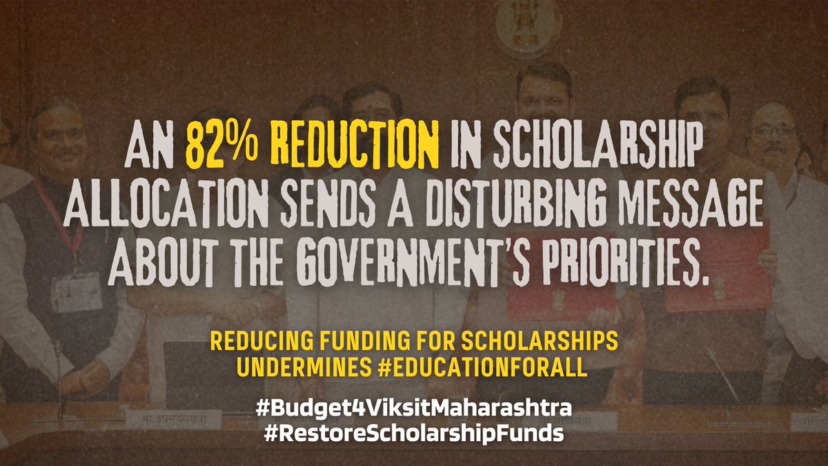 Giomsz1's tweet photo. Invest in education, not in exclusion. #RestoreScholarshipFunds #Budget4ViksitMaharashtra https://t.co/nrWcOqvCPP