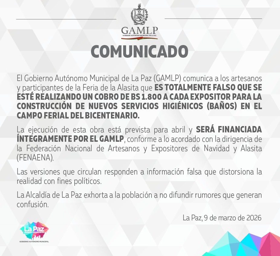 LaPazAlcaldia's tweet photo. #ComunicadoGAMLP https://t.co/0g1xGai2VS