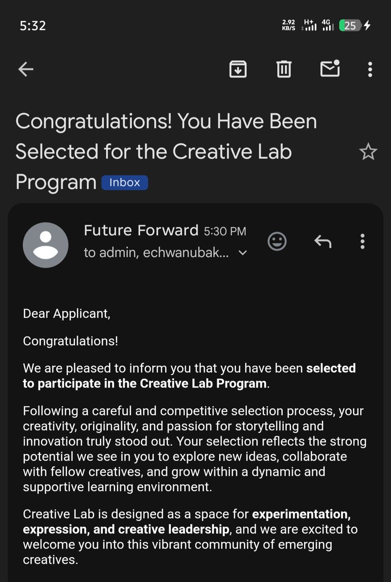 EmmanuelAanu1's tweet photo. Excited to share that I’ve been selected for the Future Forward Creative Lab by @future4wardinc Future Forward Inc, implemented by @ilead4africa iLEAD AFRICA, and supported by @Upwork Upwork, this program will help me sharpen my creative writing &amp; digital communication skills. https://t.co/OBdNfo1DoA