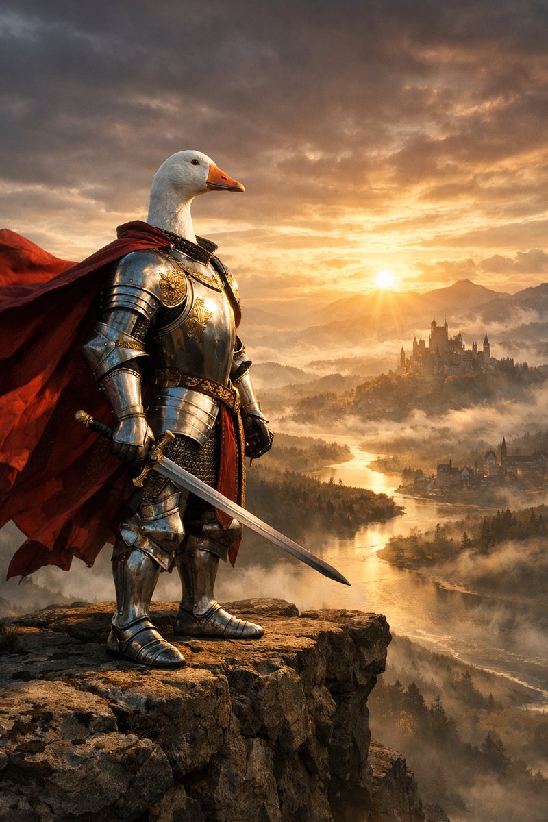 GIACOMOD08's tweet photo. Stand brave. Walk fearless. Conquer the impossible.
#GooseKnight #KnightLore #FantasyWarrior #EpicFantasy #LegendaryWarrior #AIArt #FantasyArt #MedievalVibes #DigitalArt #XArt https://t.co/wDibaWgg4p