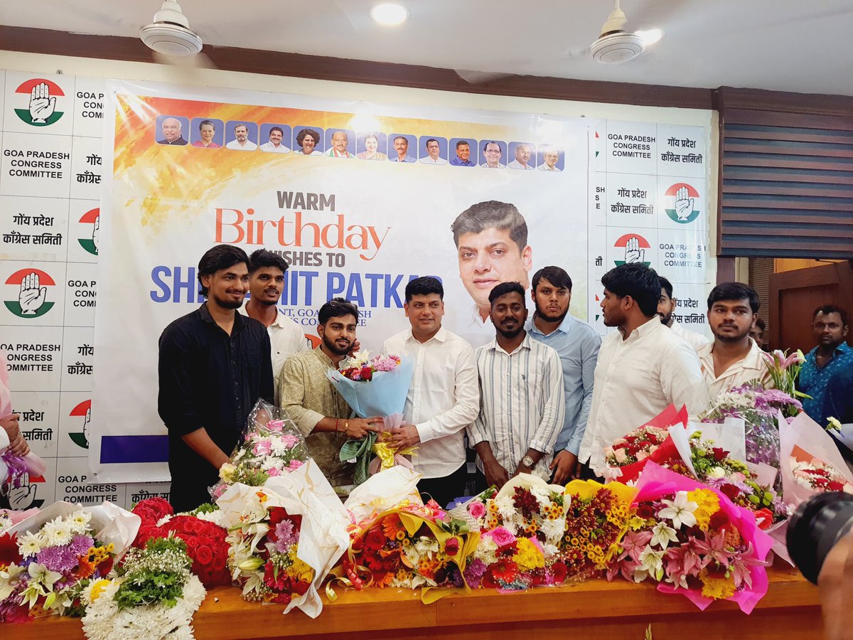 Rushab1826's tweet photo. @NSUIGoa Team along with the  Goa University Students council 2025-26 (GUSC) extends warm birthday wishes to @INCGoa President Shri @amitspatkar ji.
Wishing him good health, happiness, and continued success in his leadership and service to the people of Goa.💙✨ https://t.co/JDDlMZiXHI