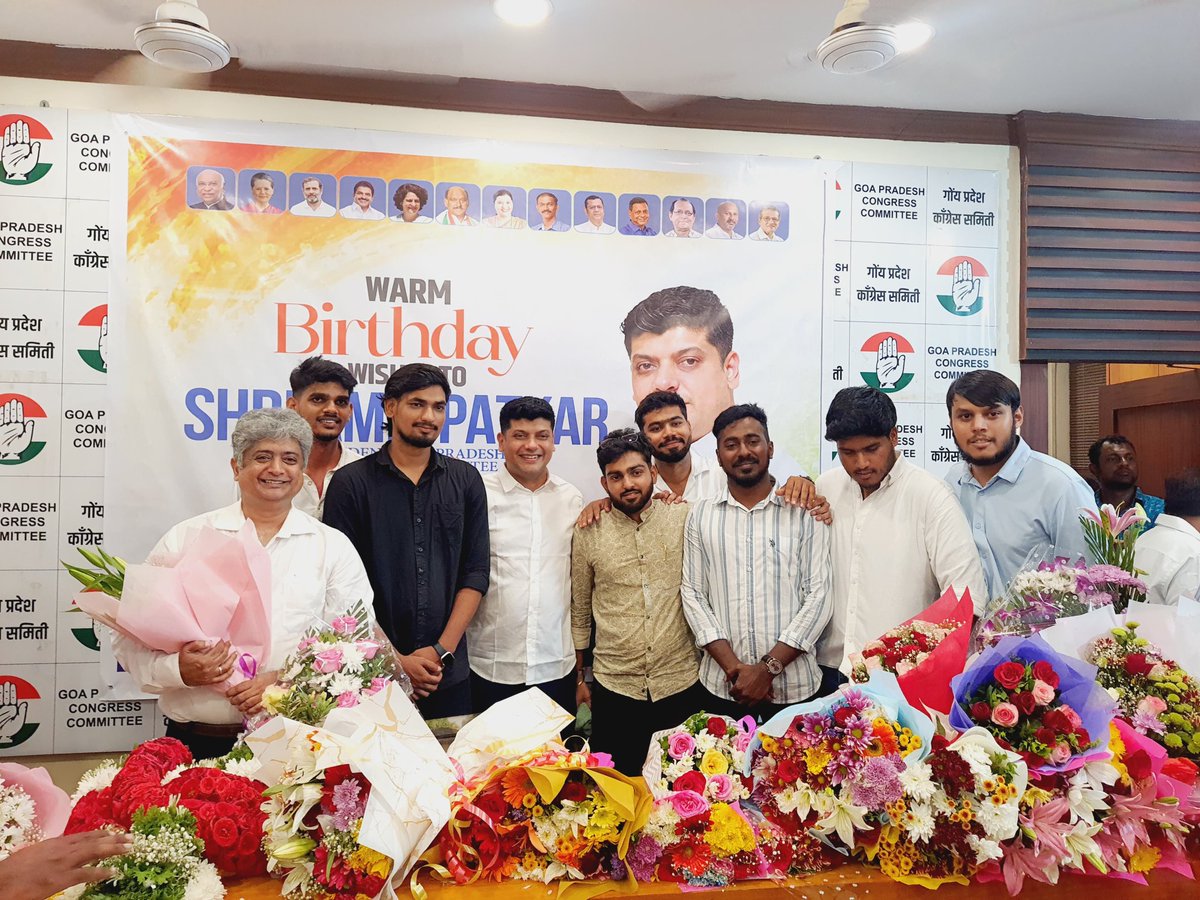 Rushab1826's tweet photo. @NSUIGoa Team along with the  Goa University Students council 2025-26 (GUSC) extends warm birthday wishes to @INCGoa President Shri @amitspatkar ji.
Wishing him good health, happiness, and continued success in his leadership and service to the people of Goa.💙✨ https://t.co/JDDlMZiXHI