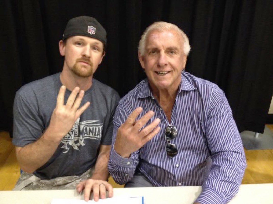 steviebreech's tweet image. With Ric Flair #WRESTLEFEST #RAW25