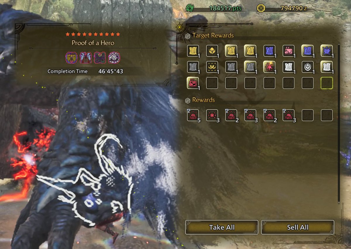 Me and my friend clear Proof of a Hero just now! The 10 star quest with all 4 being arch-tempered in Monster Hunter Wilds!