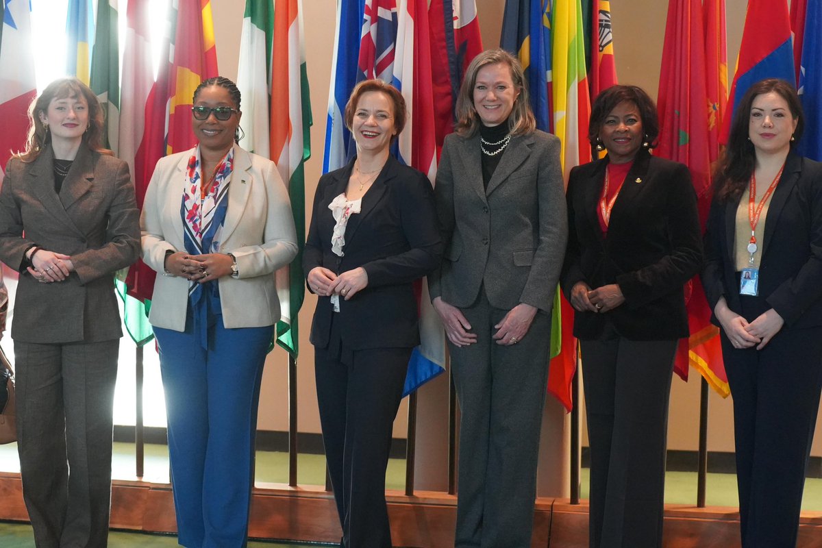 KingdomNL_UN's tweet photo. The Commission on the Status of Women has started! 💪

We proudly present the #KingdomNL delegation, consisting of Ministers from Curaçao @CharettiAmerica &amp; Sint Maarten, Ambassador Women’s Rights &amp; Gender Equality, @StasOCW and Youth &amp; NGO representatives.

#ForAllWomenAndGirls https://t.co/SOxXzp566B