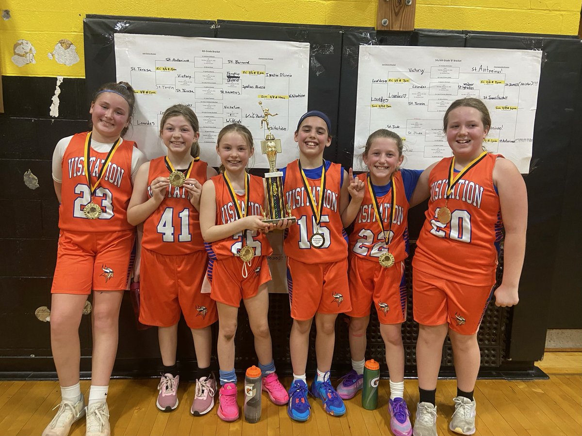 Congrats to 4th grade Team Volkerding on closing out the season as champions at the St. Antoninus Tournament! 🏀💙🏆🧡