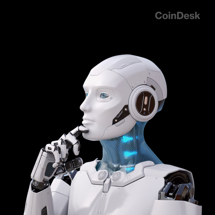 CoinDesk's tweet photo. LATEST: Coinbase CEO @brianarmstrong suggests that AI agents will be making transactions more than humans.

"They can’t open a bank account, but they can own a crypto wallet. Think about it." https://t.co/7fmJc9eDKj