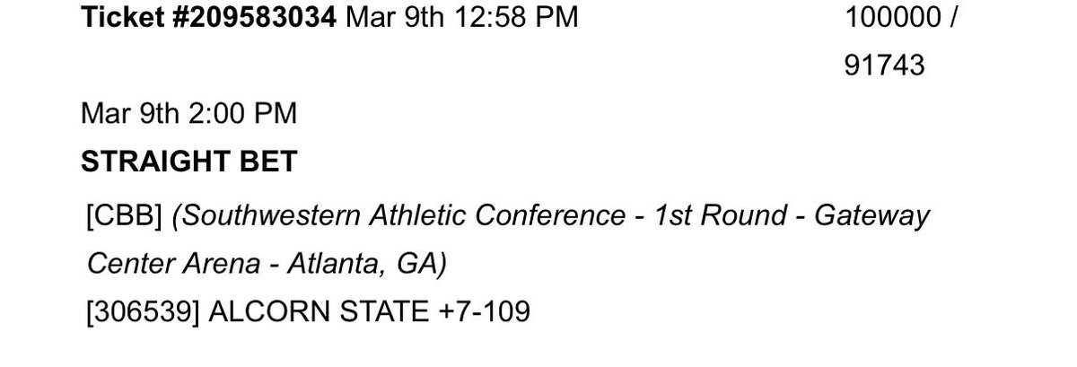 BluePrintBets1's tweet photo. Huge 100k play
🚨Alcorn State Vs Alabama State 🚨
Alcorn State +7
100k➡️191k
Tell your friends this will not miss!
Like if you are tailing❤️100 likes for next play
This is a Bank Robbery
#alcornstate #AlabamaState #campbell #monmouth #djokovic #Gambling𝕏 https://t.co/n8Nwi941Ex