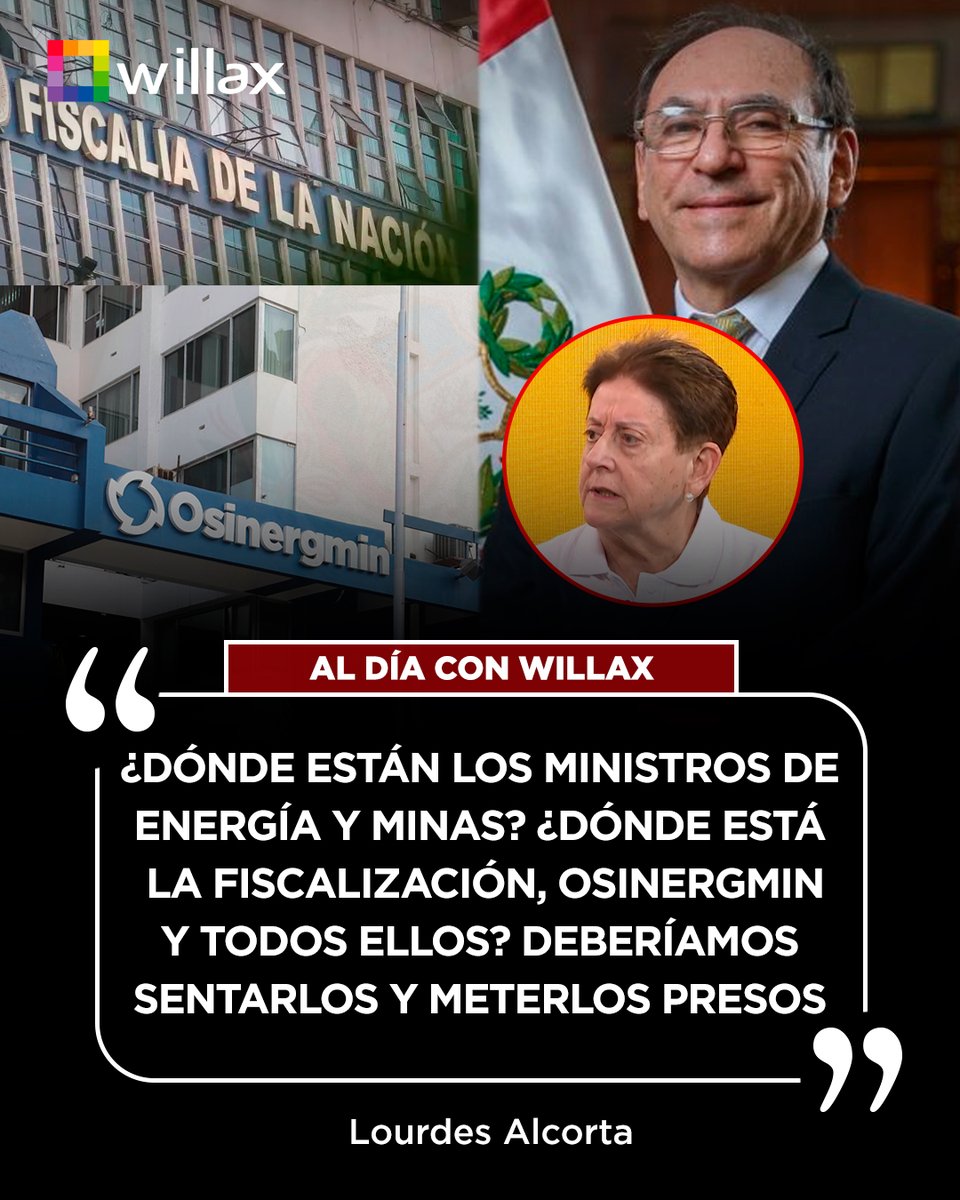 willaxtv's tweet image. Lourdes Alcorta : "No sé qué tienen los funcionarios para que todo lo hagan mal. ¿Dónde están los ministros de Energía y Minas? ¿Dónde está la fiscalización, la Osinergmin y todos ellos? Deberíamos sentarlos y meterlos presos. 

#AlDíaConWillax #fiscalía #Osinergmin #MINEM