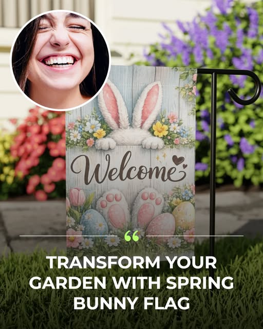 Coloryouryard's tweet photo. 🐰🌷 Can you see this cute Bunny Welcome Flag bringing smiles to your friends and neighbors this Easter?

Order by March 22 to get it in time!
Shop here: https://t.co/kJpWTdrqJl

#SpringDecor #EasterYard #GardenFlag https://t.co/YdQO77y8tu