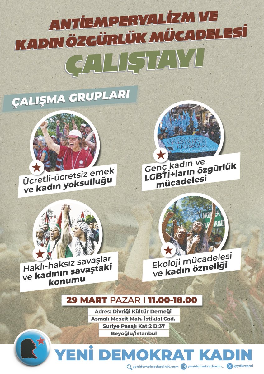 ydkresmi's tweet photo. 📢 Antiemperyalizm ve Kadın Özgürlük Mücadelesi Çalıştayı'nda buluşuyoruz!  

Tüm kadın ve LGBTİ+ları 4 başlık altında düzenleyeceğimiz çalıştayımıza güç vermeye çağırıyoruz. 

Yaşasın özgürlük mücadelemiz!

🔗https://t.co/ZzlDsZwvoD https://t.co/Js9ttlMmYM