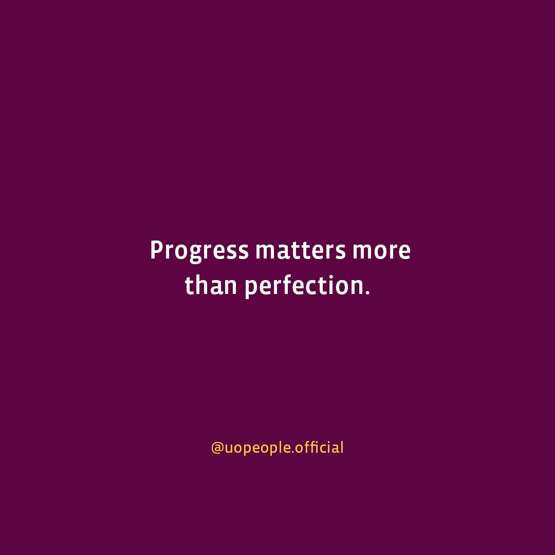 UoPeople's tweet image. Progress over perfection, every time. #UoPeople #Affirmations