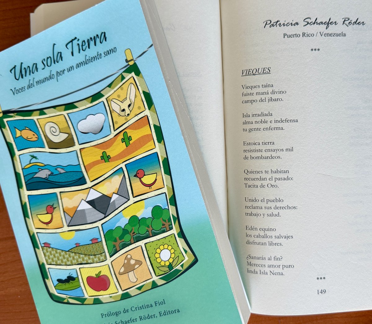 PatriciaSchaefR's tweet image. #LaVida nos invita a poner nuestro granito de arena por la salud de nuestro planeta en el poemario 'Una sola Tierra: voces del mundo por un ambiente sano' ❤️ A la venta en Amazon 👌 #artivismo #poesia #salud #ecologia #EdicionesScribaNYC Pronto hay foros de artivismo poético 🙏