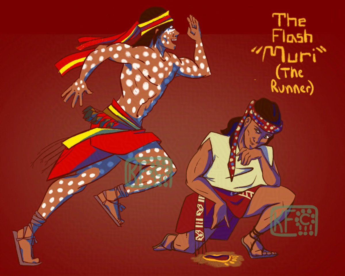 KikaFedCue's tweet photo. Full piece of “Muri” of the Raramuri, a #JusticeLeague of #Mesoamerica redesign of The Flash⚡️ .
⚡️One stormy night, the gods struck him with lightning that gave him his speed
⚡️As a civilian, Muri uses his tracking skills like a detective would
#feddraws #mesoart https://t.co/dDmxxFuJCK