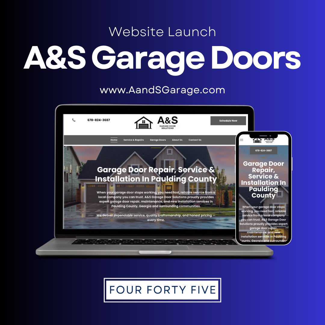 FourFortyFiveCo's tweet photo. 💻📱 Congratulations to A&amp;S Garage Door Solutions on the launch of their new website!

VISIT NOW >> https://t.co/rj7PYO9RUZ https://t.co/otxiZbft5K