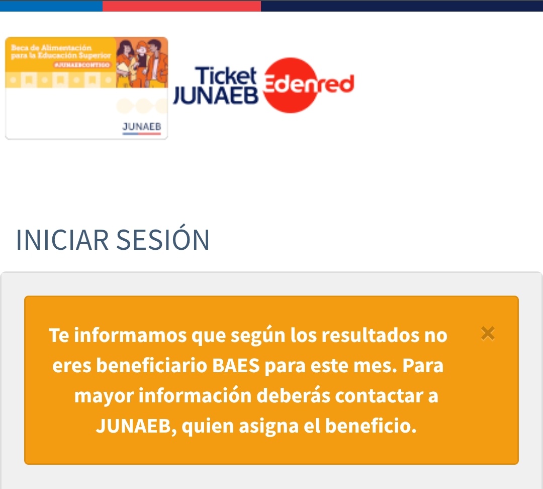 Samzuu1's tweet photo. @ayudaJUNAEB buenas tardes, soy renovante y al revisar en ticket junaeb, recibo este mensaje https://t.co/RonqeyROxn