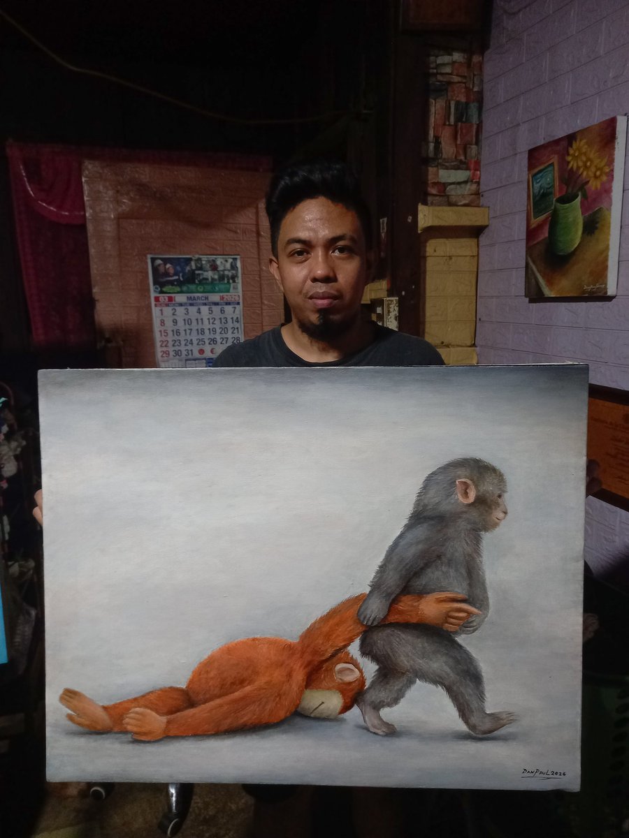 DanPaulPMC's tweet photo. FOR SALE!!

"Punch Monkey"
Acrylic on canvas
31 x 24 inches
2026
I am a Deaf artist.

I am open for painting commissions (made-to-order).
Please DM me for details.

#commissionopen #deafartist #monkey 
#artwork #painting #sale #Art https://t.co/fBQKFMJsrG