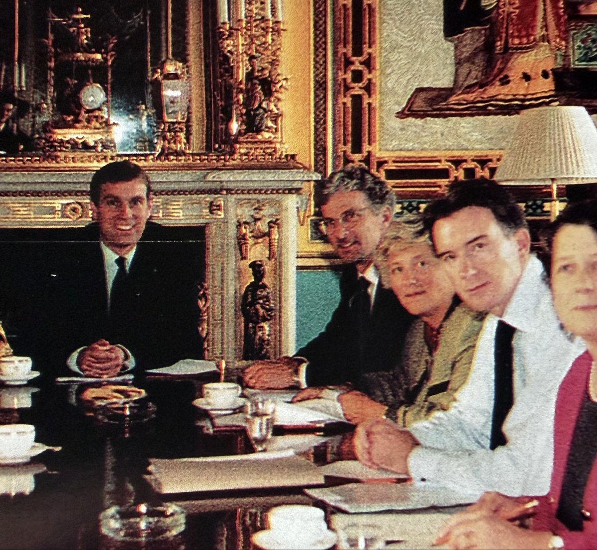 Prince Andrew &amp; Peter Mandelson at the head of the table of the executive committee for The National Society for the Prevention of Cruelty to Children (NSPCC), 1999 🧐