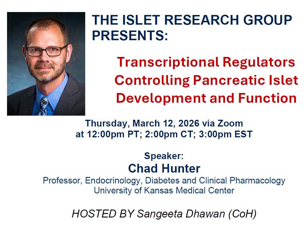 Islet Research Seminar Series tweet media