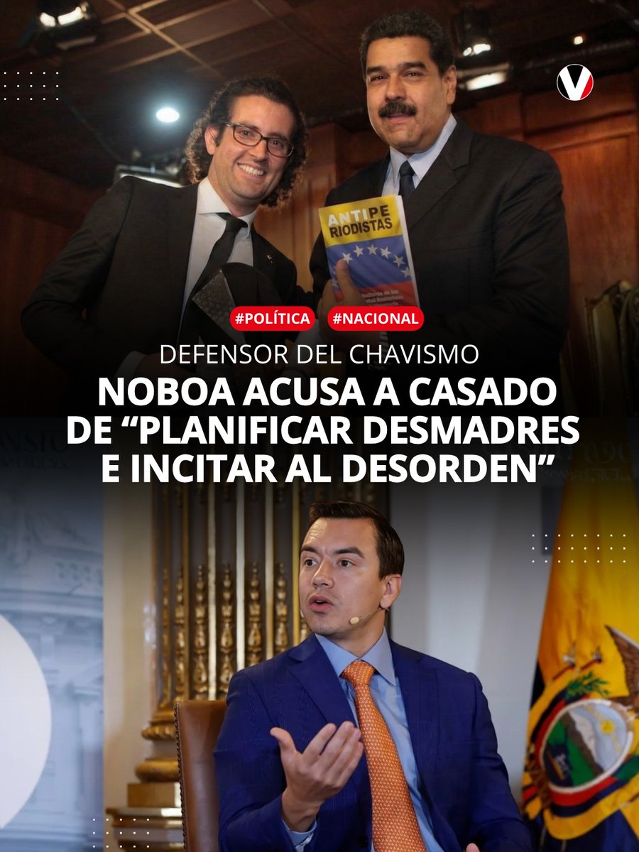 🗣️ El presidente Daniel Noboa confirmó que fue revocada la residencia de Fernando Casado, asesor de Luisa González, por intentos de desestabilización. "No necesitamos gente así", aseguró ▶️ v.vistazo.com/3N5lrBt