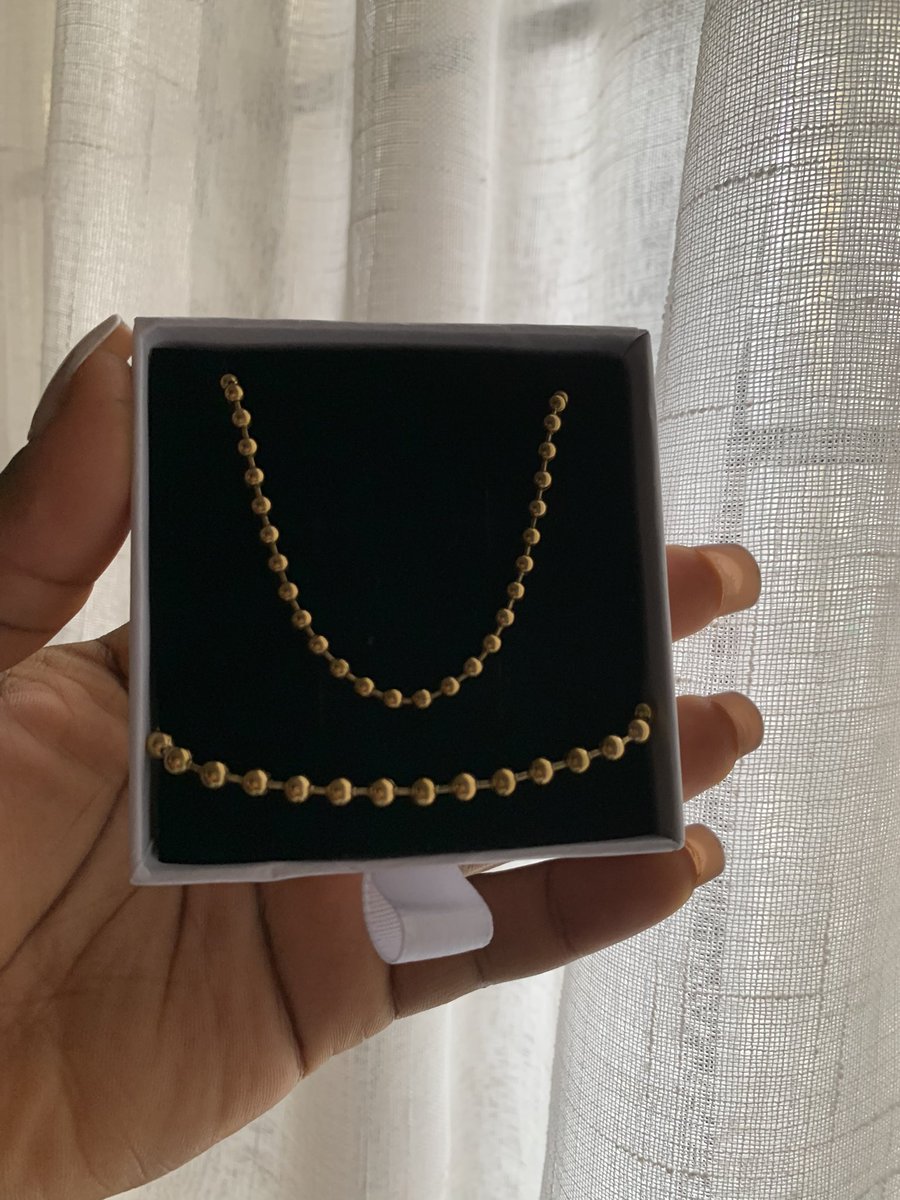 debs_always2's tweet image. Today’s Pick: 2 pcs Ball chain necklace/bracelet set — a matching set for effortless style. 

PRICE ₦22,500 

Available. To order, DM now. 

#jewelryset #necklaceandbracelet #stylishset #fashionjewelry #lagosjewelrybrand
