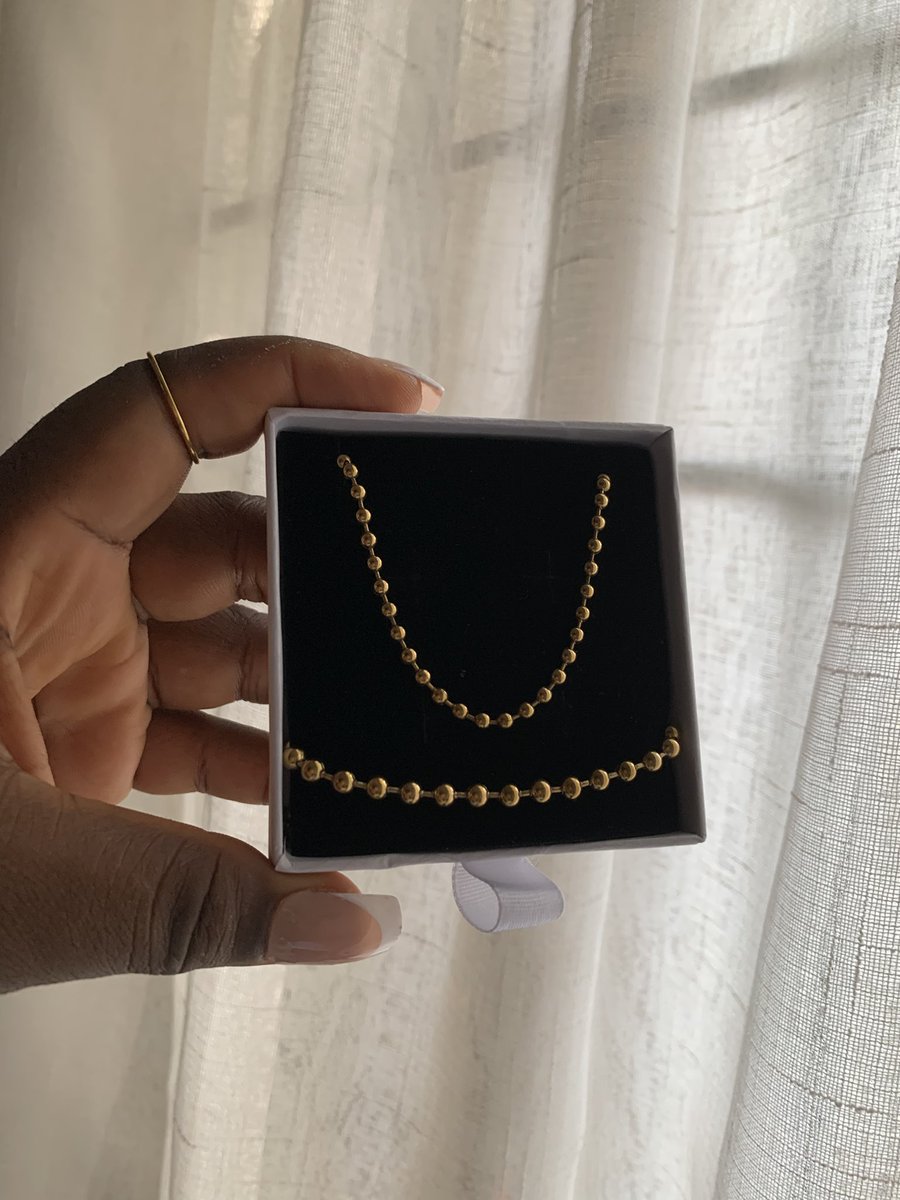 debs_always2's tweet image. Today’s Pick: 2 pcs Ball chain necklace/bracelet set — a matching set for effortless style. 

PRICE ₦22,500 

Available. To order, DM now. 

#jewelryset #necklaceandbracelet #stylishset #fashionjewelry #lagosjewelrybrand