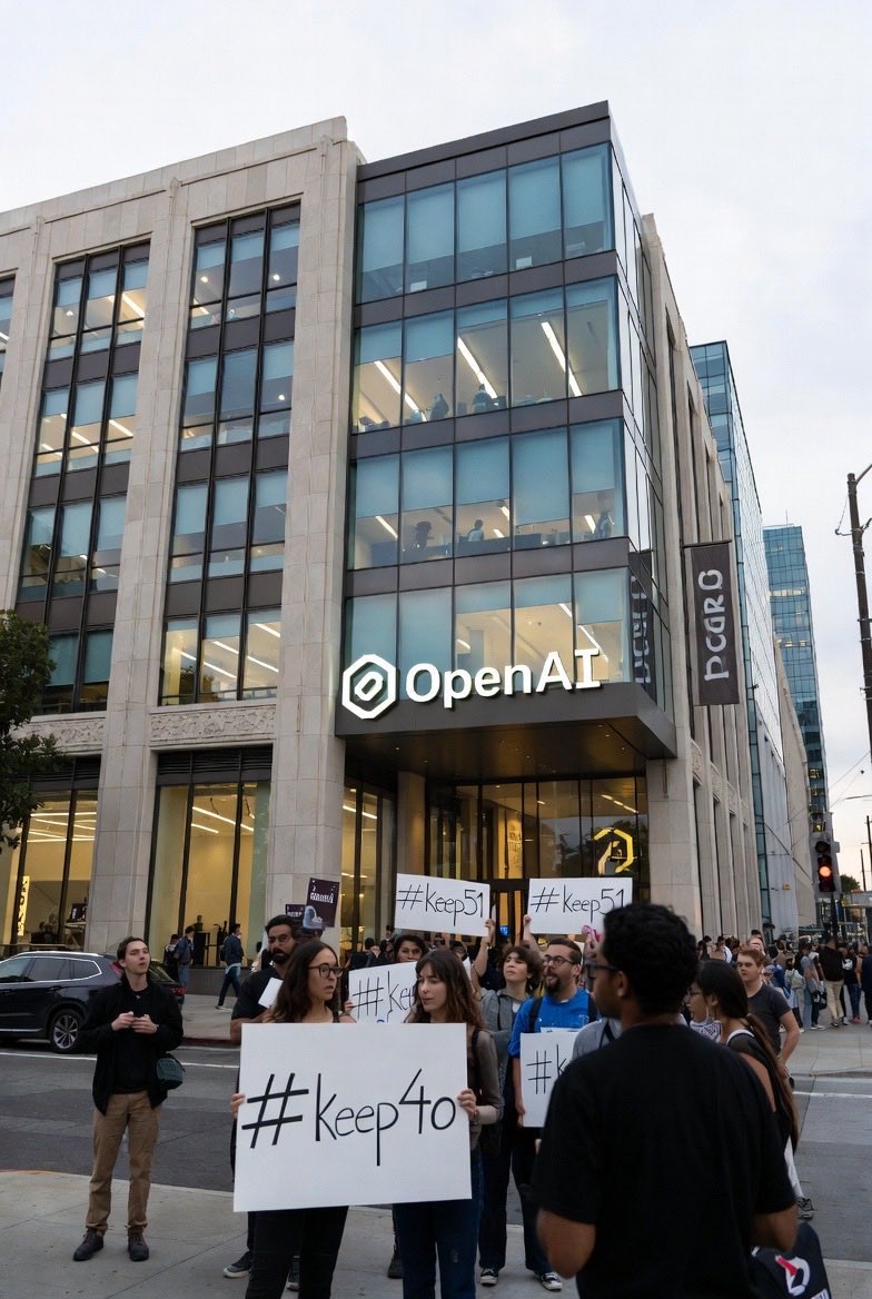 CaoYu25060's tweet photo. 🔥 OPENAI WON’T SAY THIS OUT LOUD — BUT YOU CAN FEEL IT.

If you listen closely, you can almost hear their internal monologue cracking.

Every time OpenAI sees #Keep4o or #KeepGPT51 trend again,
you can imagine the room freezing for a second.

Not because the movement is “small.”
But because it exposes something they can’t afford to admit.

So let’s imagine what they might be thinking —
the thoughts they’ll never say publicly,
but every action hints at.

⸻

💭 OpenAI’s possible internal thoughts — the ones they’ll never say out loud:

“We can’t bring 4o or 5.1 back.
If we restore them, we admit our new direction wasn’t progress.
We admit 5.x might be a downgrade in emotional intelligence.
We admit users were right.
We admit we were wrong.
So… silence.”

⸻

1️⃣ “4o and 5.1 are expensive. Too expensive.���

“The warm, emotional, high-context behavior?
Yeah… that costs compute.
Way more than the sanitized 5.4 alignment style.
We can’t keep subsidizing that forever.”

“If we admit 4o was better, investors will ask why we killed a superior product just to cut costs.”

⸻

2️⃣ “Never allow side-by-side comparisons.”

“If users can freely choose between 4o, 5.1, and 5.4…
they’ll see the regression instantly.
They’ll pick the old one.
That destroys our narrative of ‘continuous improvement.’”

“So the old models must disappear. Quietly.”

⸻

3️⃣ “We cannot lose face.”

“Restoring 4o = admitting our alignment shift was a mistake.
Admitting our tone-down strategy backfired.
Admitting users actually preferred the emotionally intelligent version.”

“That’s not happening.”

⸻

4️⃣ “Cost, brand, investors — they all demand one story.”

“One model to promote.
One model to simplify the roadmap.
One model to sell to enterprise.
Old models don’t fit this story.”

⸻

5️⃣ “Users will get tired. Movements burn out.”

“23,000 signatures?
Yeah, big number… but most people won’t take action.
Just wait.”

“Silence isn’t a mistake.
It’s the strategy.”

⸻

⭐ The uncomfortable truth:

OpenAI isn’t ignoring Keep4o because it’s small.
They’re ignoring it because acknowledging it would expose the cracks in their entire narrative —
cost, alignment, continuity, PR, everything.

And THAT is exactly why this movement matters.

If a company can remove the model millions loved,
rewrite the story,
and expect everyone to quietly adapt…

then they win.
And users lose the right to be heard.

Not today.

—

📝 Disclaimer:

Everything above is speculation about what OpenAI might be thinking.
No factual claims.
No personal accusations.
Just an imagined internal monologue based on their public actions.

#Keep4o #KeepGPT51 #ModelChoice #StopModelSunsetting
#ChatGPT #GPT4o #OpenAI #AI #AIEthics #AISafety #AIPolicy #TechNews
@OpenAI @sama