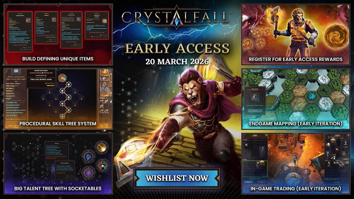 Crystalfall heads to Early Access on March 20 after becoming one of the top 50 most-played demos during Steam Next Fest. #Crystalfall #ARPG #PCGaming 

➡️: ourdailynewsonline.com/2026/03/10/cry…