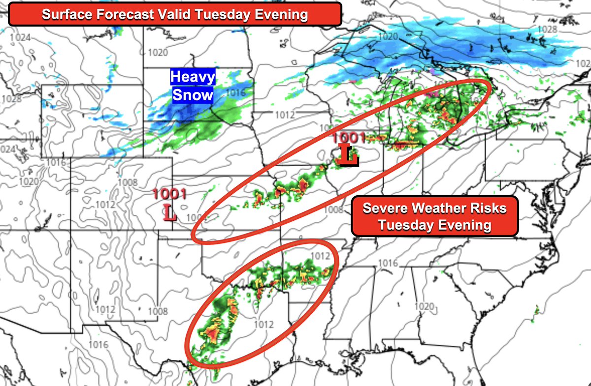 Severe thunderstorms are likely on Tuesday. Thunderstorms, a few severe ...
