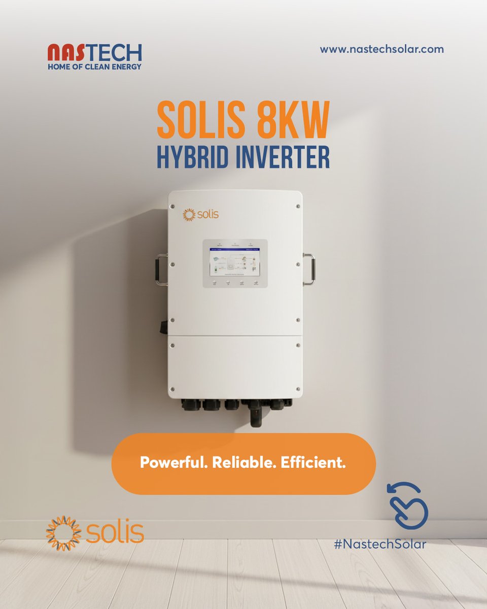 NastechSolar's tweet photo. Smart power starts here 🔌
Solis 8kW Single Phase Hybrid Inverter
✔ Seamless solar &amp; battery integration
#NastechSolar #StringInverter #CommercialSolar 
📞 +971 4 422 56 53
📲 WhatsApp:
https://t.co/zvKZa4mQbE
📩 sales@nastechsolar.com
🌐 https://t.co/MzAw2omNVK https://t.co/W9Mg8DBSp6