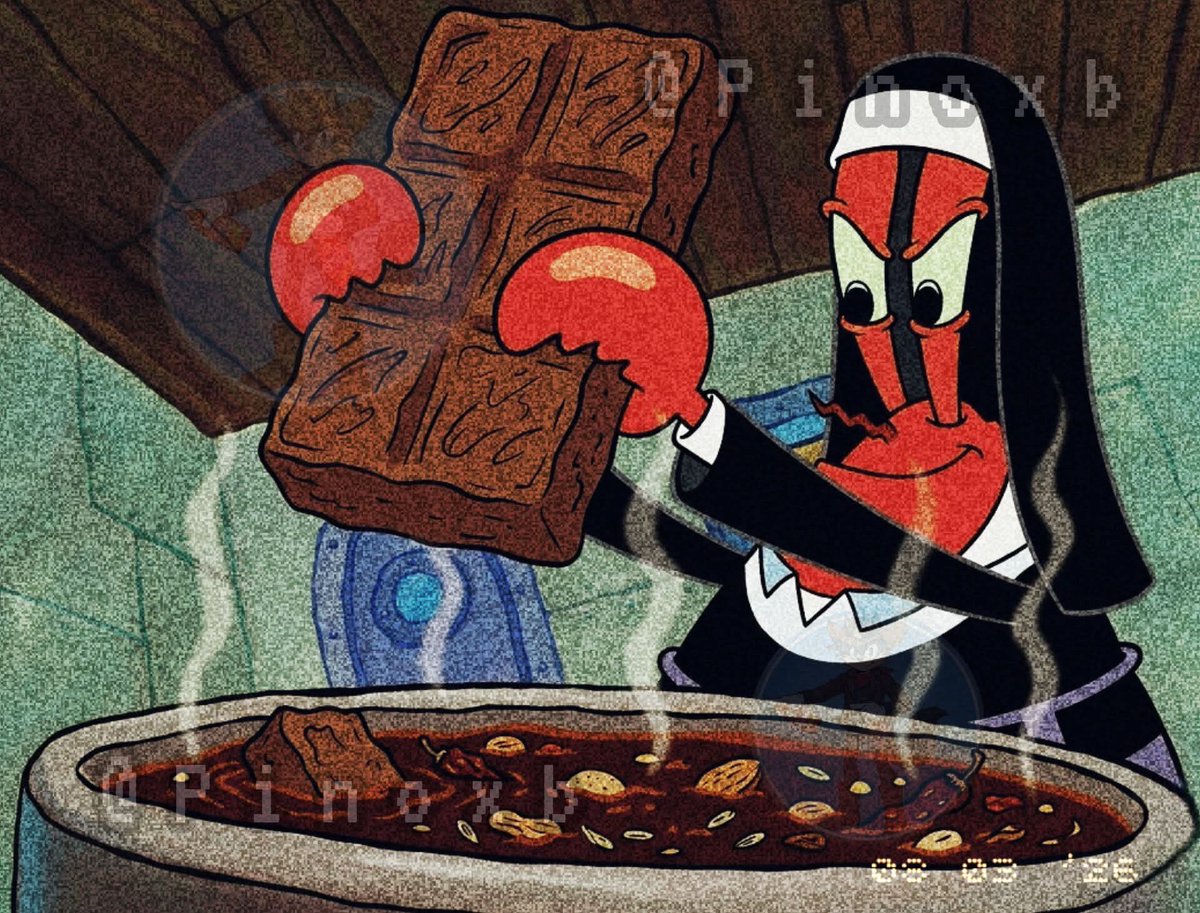 Una monjita bien rifada en 1681 creando el Mole dulce poblano: