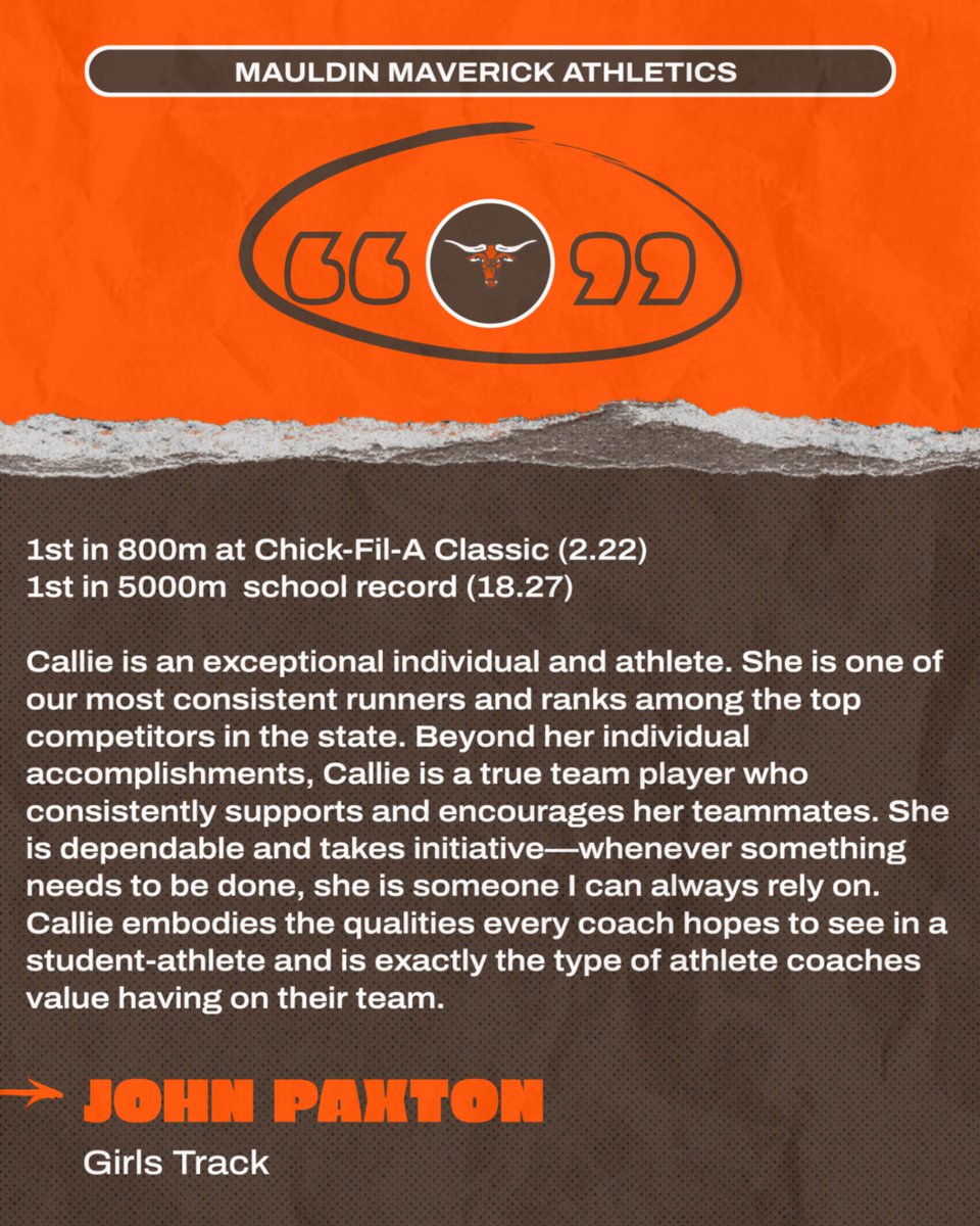 Mauldin_Athl's tweet photo. MAULDIN DNA
M/F Athlete of the Week ~ March 2

Brought to you by...
@DukesMayonnaise @EatHipBurger

Past DNA Award Winners
🔗https://t.co/pMR1HXIpTB

🤘🏼🐂 https://t.co/eF8DQx1amB