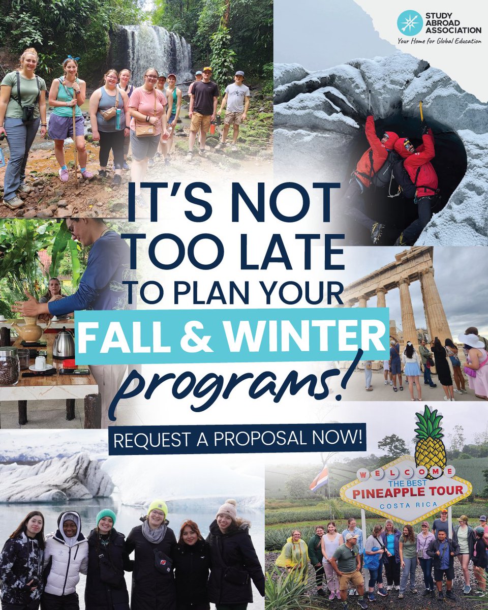 studyabroadasoc's tweet photo. The world is still waiting for your classroom. 🌍

It’s not too late to start planning a Fall &amp; Winter study abroad programs. 
From cultural immersion to hands-on learning.

You bring the academic vision — we handle the details.

Request your proposal today https://t.co/B6SFvEoM6N