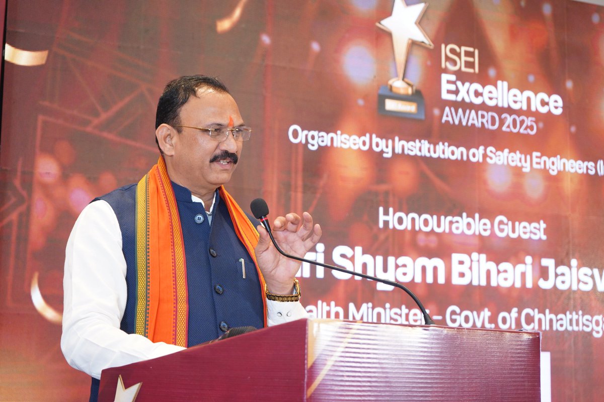 ISEIEAward's tweet photo. The ISE India organized the prestigious ISEI Excellence Award 2025 to recognize outstanding contributions in Safety, Health &amp; Environment.

The event was graced by the Hon' Health Minister as Chief Guest, who emphasized the importance of workplace safety and occupational health. https://t.co/3McV1PcbEq