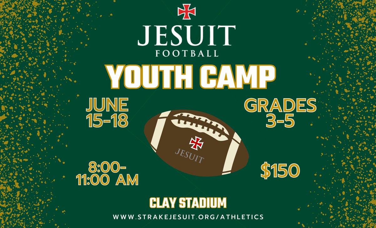 STRAKEJESUITFB's tweet photo. Strake Jesuit Football Camp flyers. Sign up today!!! Register at https://t.co/kB1EnolMPI #wearesj #family #trusttheprocess https://t.co/AZUOmHdkYR