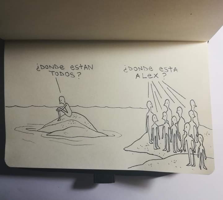 Intenté dibujar lo que para mí se supone que es la depresión.