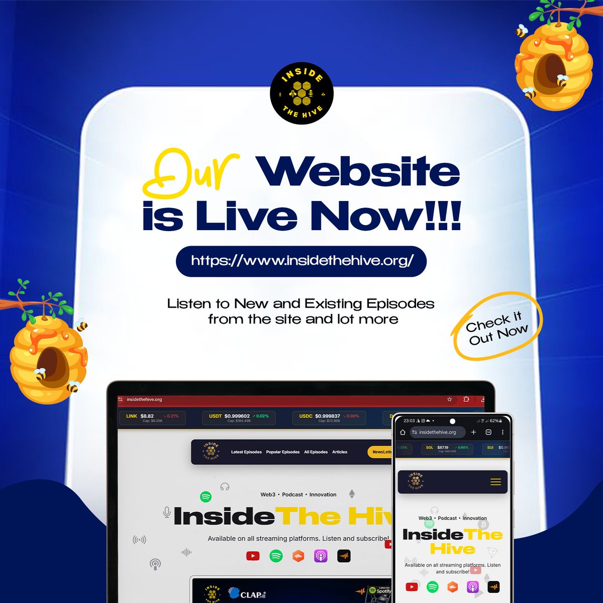 InsideDHive's tweet photo. TheHive just got a home‼️

Our website is officially live at https://t.co/Os58h3sQnT
Listen to every episode from Season 1 to Season 5, read articles, explore everything we've been building all in one place.

Whether you're new to TheHive or you've been rocking with us since Day 1, this is your space now. Go explore and tell us what you think.