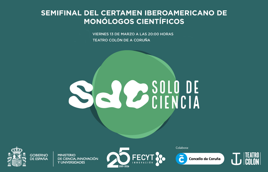 FECYT_Ciencia's tweet photo. 😍La semifinal de #SoloDeCiencia2026 llega el 13 de marzo a @TColonCoruna y no te la puedes perder.
🎤 Este año la gala estará presentada por… @DavidAmorTv 
😂Humor, ciencia y un espectáculo único para disfrutar en directo.
🎟️ Acompáñanos:
👉 https://t.co/i4NgH496tC https://t.co/QzQQFJXQh7